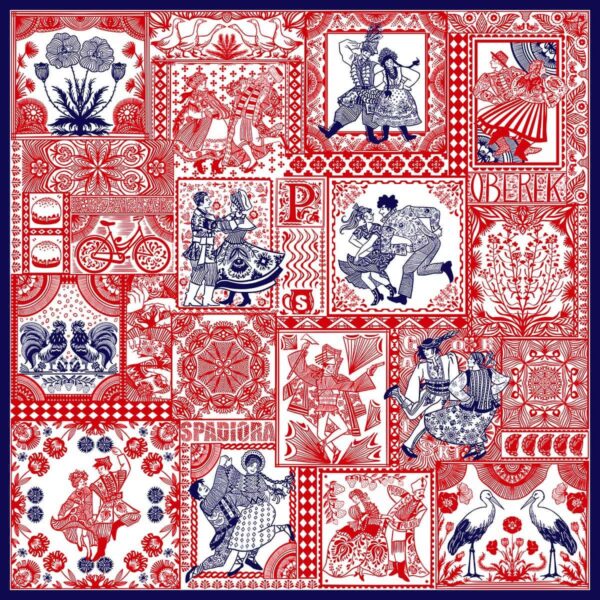 Wełniano-jedwabna chusta z unikatowym wzorem