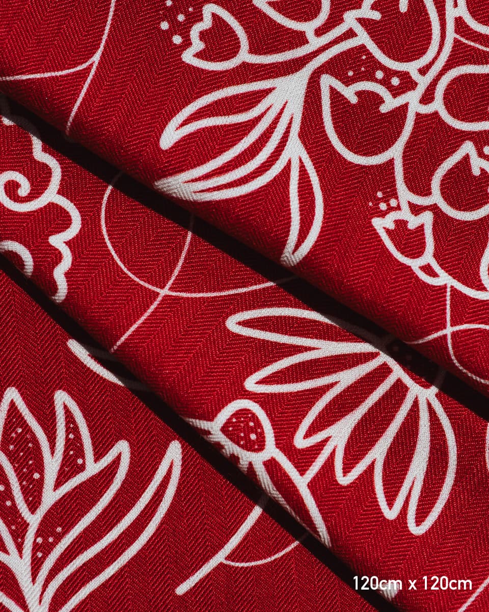 Wełniano-jedwabna chusta z unikatowym wzorem - obrazek 5