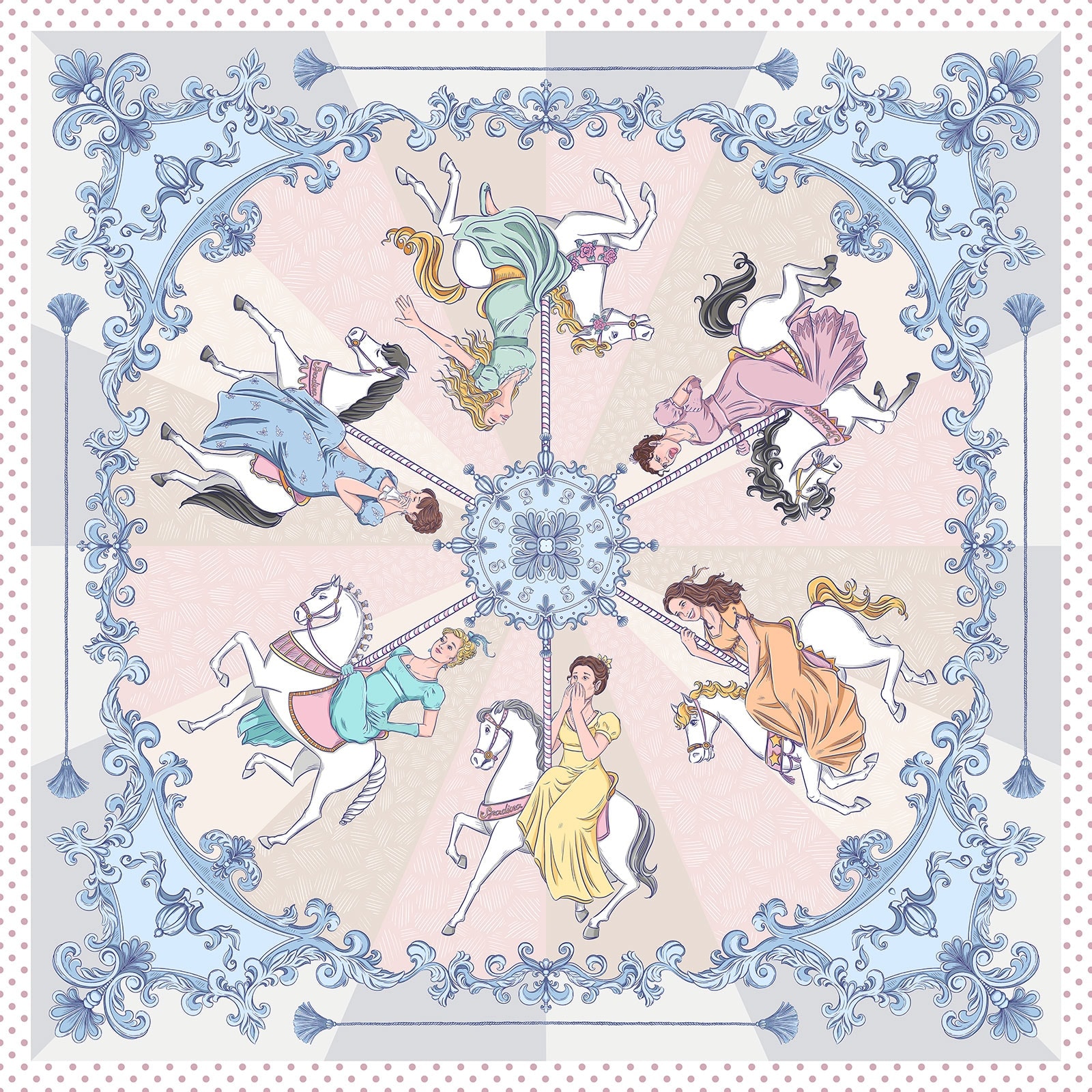 Jedwabna apaszka z historią i unikatowym wzorem - obrazek 9