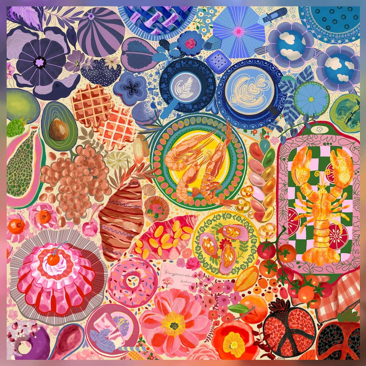 Wełniano-jedwabna chusta z unikatowym wzorem - obrazek 16