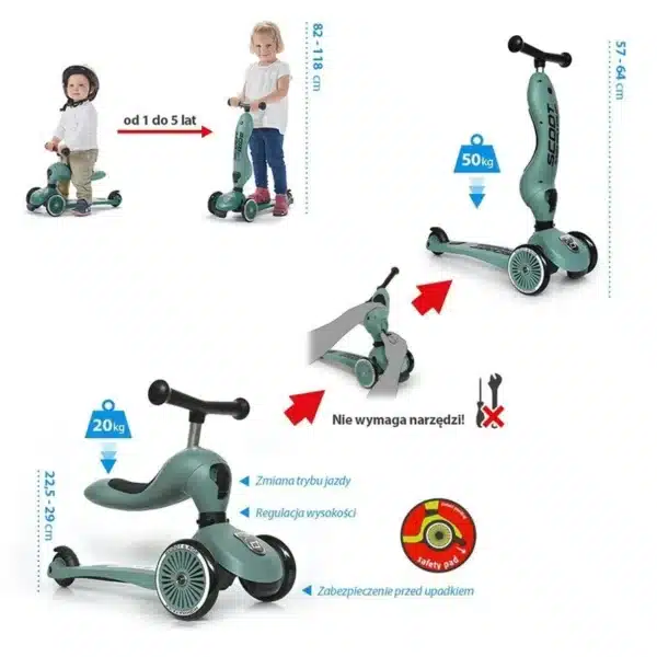 2w1 rower biegowy i hulajnoga Scoot and Ride