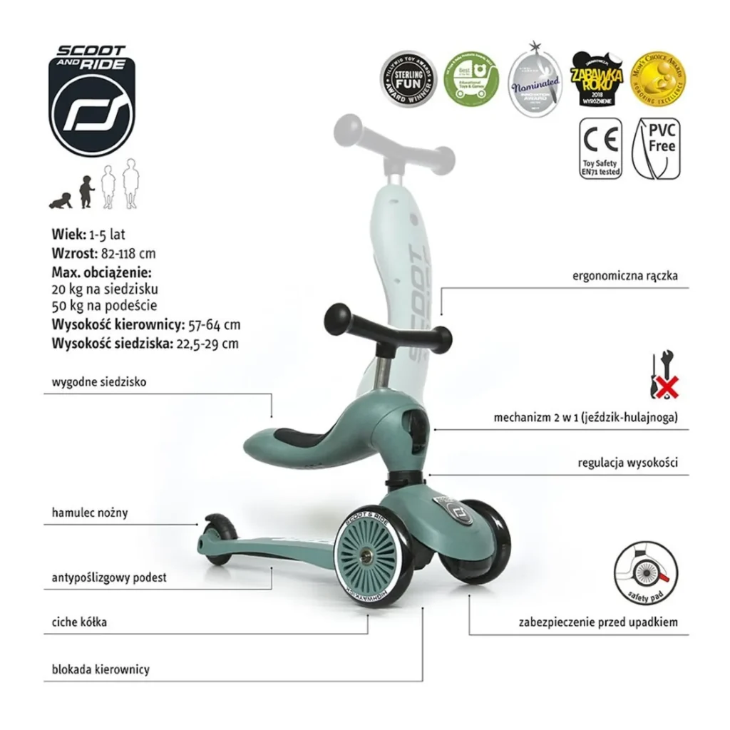 2w1 rower biegowy i hulajnoga Scoot and Ride