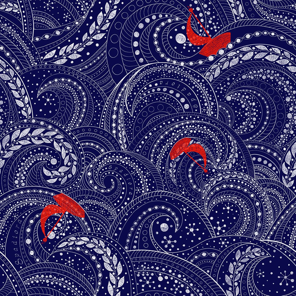 Jedwabna gumka do włosów z unikatowym wzorem z historią - obrazek 6