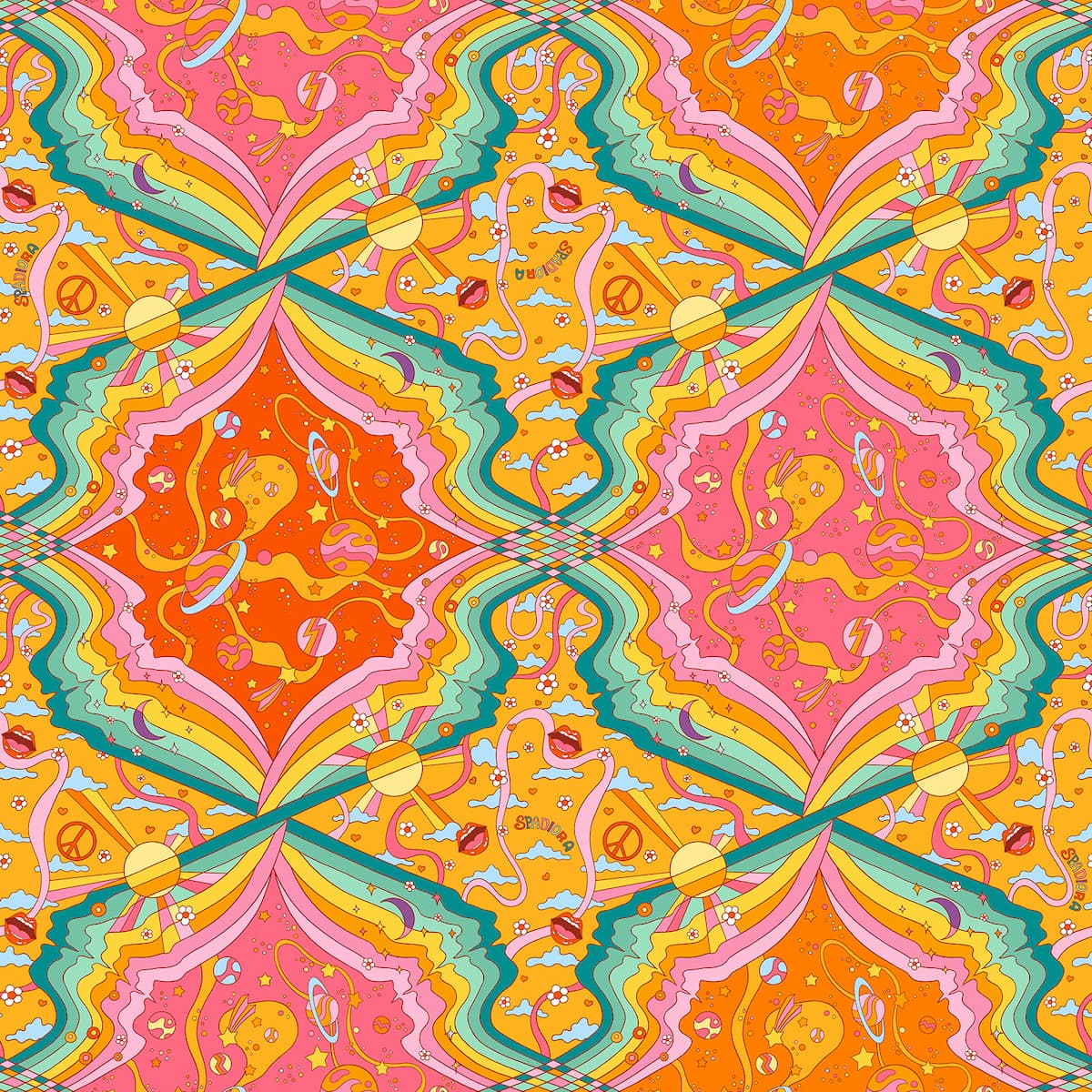 Jedwabna gumka do włosów z unikatowym wzorem z historią - obrazek 4