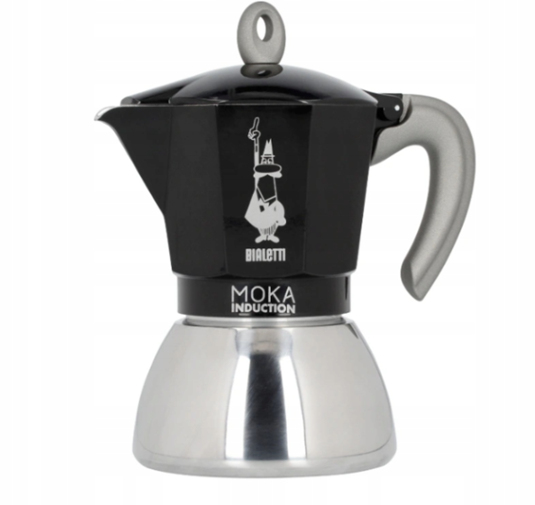 czarna kawiarka Bialetti 6 espresso – na płyty indukcyjne, pomysł na prezent dla mamy lub parapetówkę