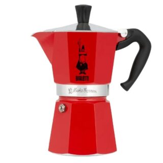 6tz czerwona Kawiarka Bialetti Moka Express na palniki gazowe i płyty elektryczne
