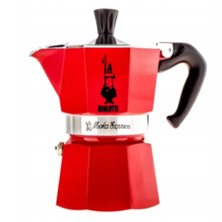 3tz czerwona Kawiarka Bialetti Moka Express na palniki gazowe i płyty elektryczne