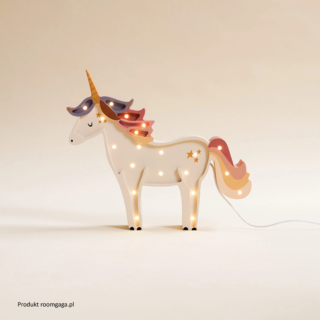 Lampka z drewna jednorożec
