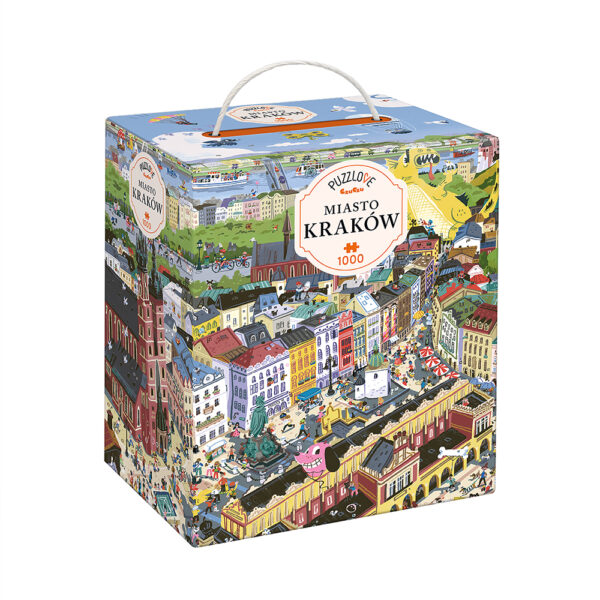 Puzzle z realistycznym widokiem miast Warszawa, Kraków, Gdańsk, Wrocław i inne