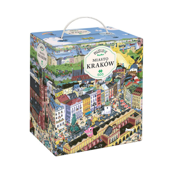 Puzzle z realistycznym widokiem miast Warszawa, Kraków, Gdańsk, Wrocław i inne