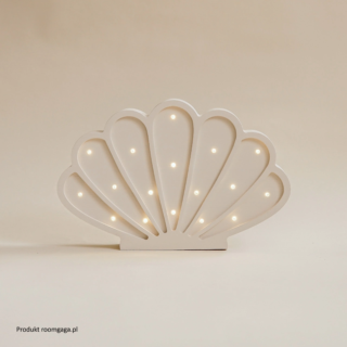 Lampka z drewna muszla