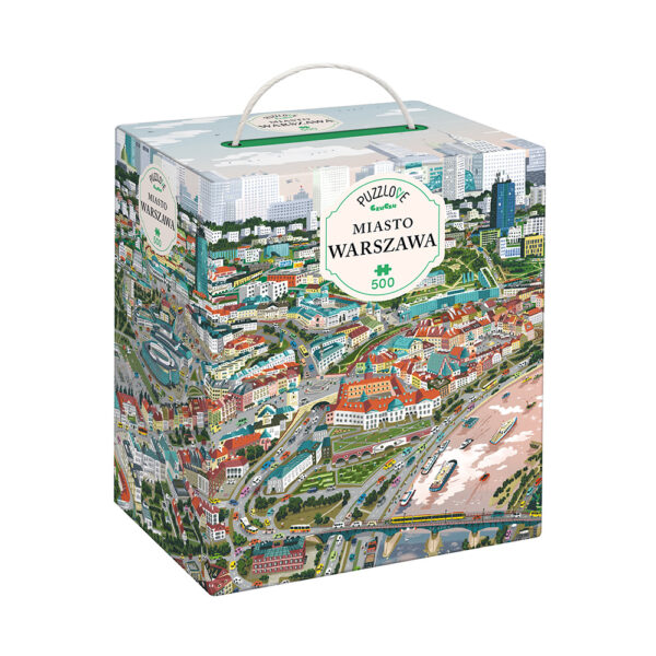 Puzzle z realistycznym widokiem miast Warszawa, Kraków, Gdańsk, Wrocław i inne
