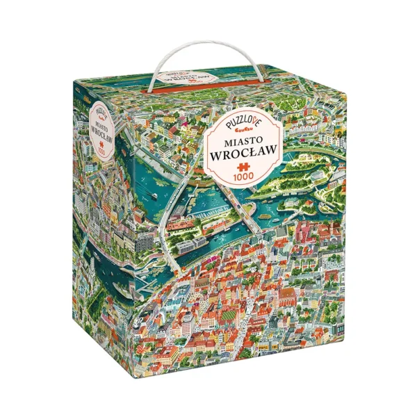 Puzzle z realistycznym widokiem miast Warszawa, Kraków, Gdańsk, Wrocław i inne