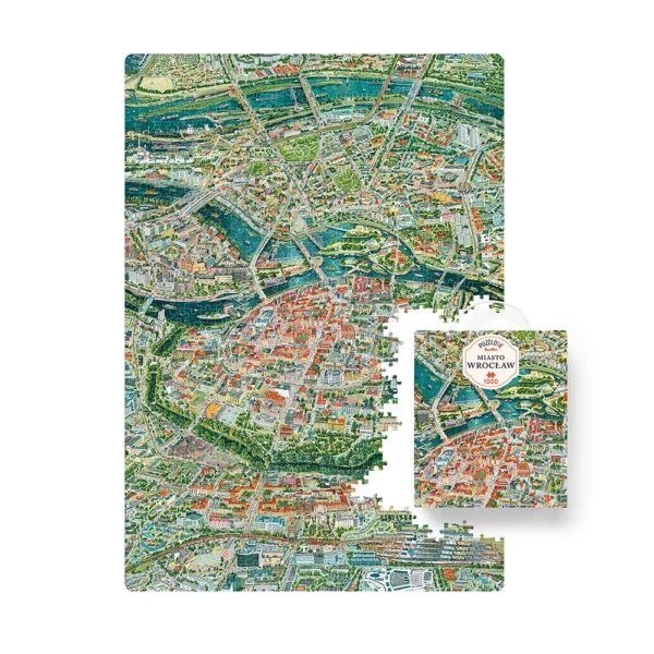 Puzzle z realistycznym widokiem miast Warszawa, Kraków, Gdańsk, Wrocław i inne