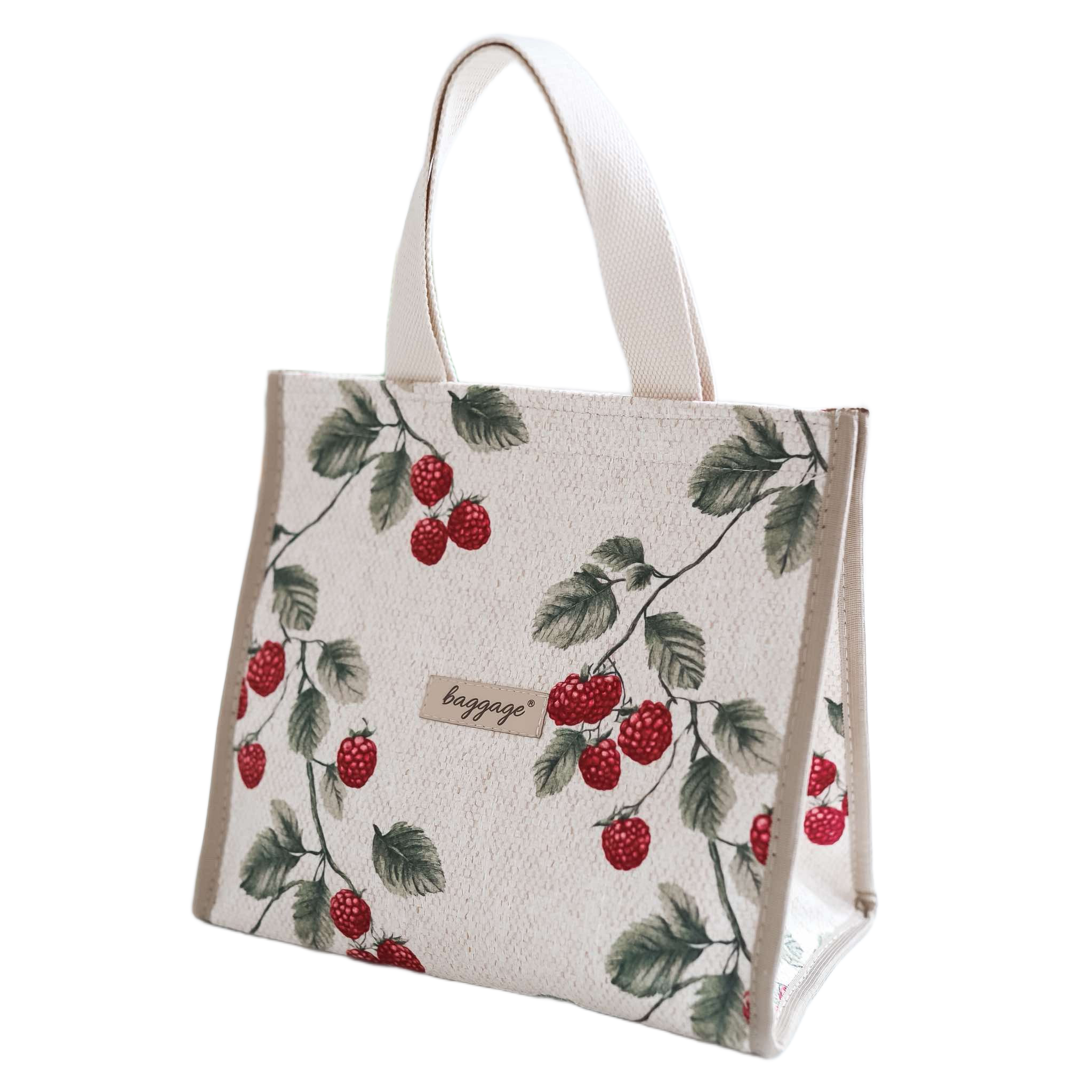 torba termiczna na lunch w maliny poziomki lunchbox do pracy