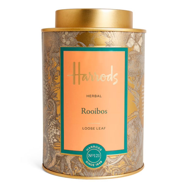 luksusowa herbata harrods rooibos z londynu na prezent w puszce premium bez kofeiny elegancki upominek