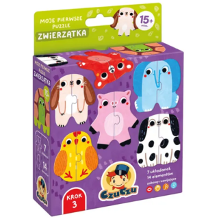 Puzzle CzuCzu Zwierzątka do pary – pierwsze puzzle dla dziecka od 15 miesiąca życia, edukacyjny prezent rozwijający spostrzegawczość i logiczne myślenie.